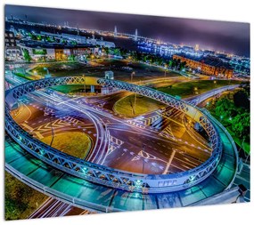 Obraz - nocna panorama miasta (70x50 cm)