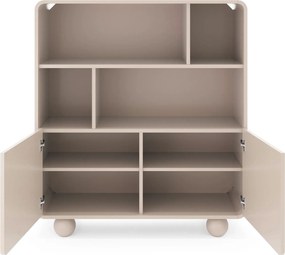 Kaszmirowy nowoczesny regał witryna z szafką R7-A21