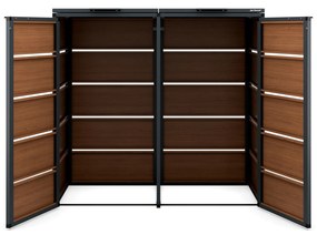 Zabudowa śmietnikowa 120L dwukomorowa, antracyt - orzech