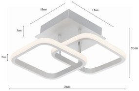 Plafon lampa LED sufitowa kwadrat metalowa AT66-2SL-White