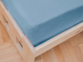 PrzytulneMieszkanie.pl Jersey prześcieradło jasno niebieskie 70 x 140 cm dla dziecka