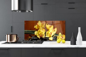 Panel Szklany Fioletowa Orchidea w Detalu