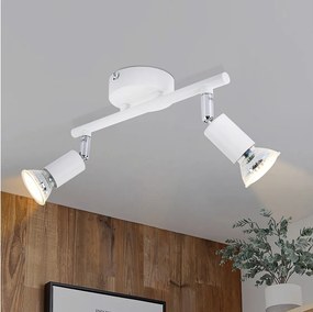 NETTLIFE Lampa Sufitowa LED 2 Punkty GU10 - Punktowa Sufitowa Nowoczesna Biała Lampa Sufitowa Wewnętrzna do Salonu Łazienka Kuchnia Biuro