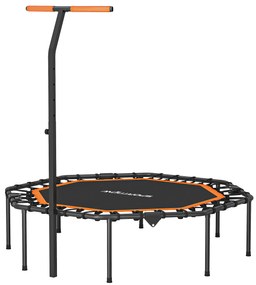 Fitness-Trampolin SPORTNOW z regulowanym uchwytem, stabilne i ciche do użytku wewnątrz, stal, Pomarańczowy