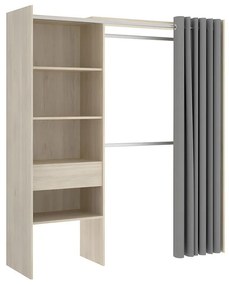 Rozkładana garderoba LAURENT - Dł.110/160 cm - Kolor: Dąb i szary