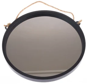 Plastikowe lustro wiszące Embellir czarne,średnica 48 cm