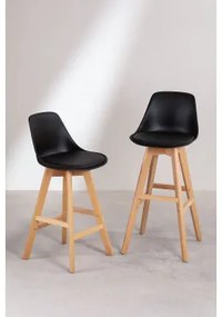 Zestaw 2 Wysokich Krzeseł Nordic Edition Czarna & ↑75 Cm - Sklum
