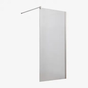 Stała Ścianka Prysznicowa Z Hartowanego Szkła 8 Mm I Aluminium Bristol Transparent & 80 X 195 Cm & Szczotkowana Szarość - Sklum