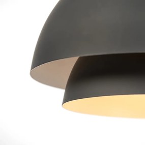 Skandynawska lampa wisząca czarna z białym 2-warstwowym - Claudius