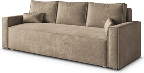 Masseno Sofa MENI z funkcją spania i pojemnikiem na pościel, Rozkładana sofa - Beżowy, LUMO 30