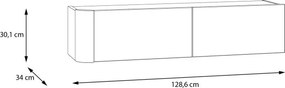 Dwudrzwiowa szafka ścienna Breathtaker 130 cm, kolor terakota