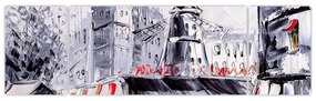Obraz - Ulica w Paryżu, obraz olejny (170x50 cm)