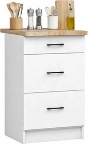 Biała dolna szafka kuchenna z szufladami 40 cm L7-B00