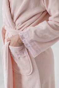 Damski elegancki szlafrok FREYA w ozdobnym opakowaniu L Różowy