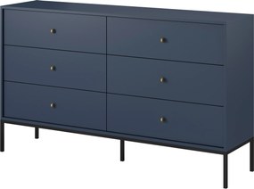 Komoda MONDO 154 cm do Salonu Sypialni 6 Szuflad Odcienie granatowego