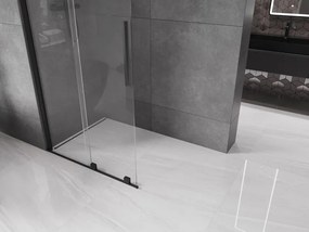 Mexen Velar ścianka prysznicowa rozsuwana Walk-in 75 x 200 cm, transparent 8 mm, czarna - 871-075-000-03-70