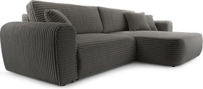 Masseno Narożnik VIVA z funkcją spania i pojemnikiem na pościel Narozniki L, Rozkładana sofa - Szary, TILIA 90