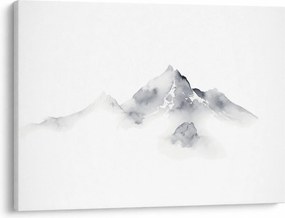 Obraz - Obraz gór namalowany tuszem (70x50 cm)