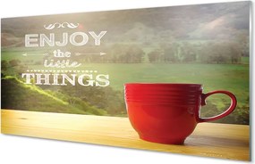 Szklany Panel Napis na Kubku w Naturze