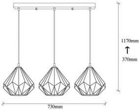 Czarna lampa wisząca z metalowym kloszem Diamond – Opviq lights