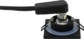 Zestaw 6 nowoczesnych reflektorów wpuszczanych do łazienki czarny - Doku