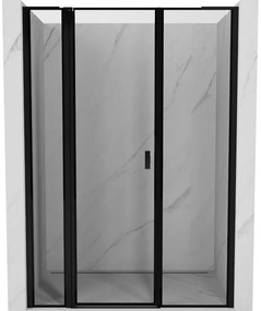 Mexen Mist L drzwi prysznicowe uchylne lewe 150 cm, czarna ramka, czarne - 8A4L-150-001-70-70-L