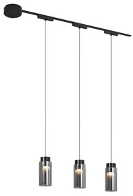 Nowoczesny system oświetlenia szynowego z 3 czarnymi lampami wiszącymi 1-fazowymi - Magnetic Vance