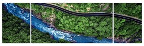 Obraz - Rzeka między górami, Kaukaz, Rosja (170x50 cm)