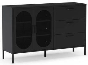 Czarna komoda 140x90 cm Diora – Marckeric