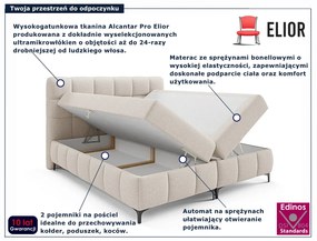 Kremowe pikowane łóżko kontynentalne 5 rozmiarów B8-L09