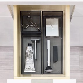Organizery łazienkowe na kosmetyki z plastiku z recyklingu w kolorze matowej czerni zestaw 3 szt. Stack &amp; Slide – iDesign