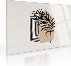 Obraz na szkle - Abstrakcja z tropikalnymi liśćmi N⁰3 (70x50 cm)