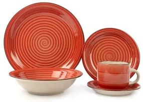 Banquet 30-częściowy zestaw jadalny Spiral  Red