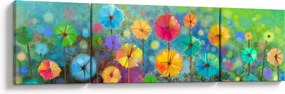 Obraz - Abstrakcyjne kwiaty (170x50 cm)