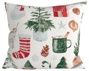 Zestaw 2 szt. dekoracyjnych poszewek na poduszki MAGIC CHRISTMAS 45x45 cm, biała