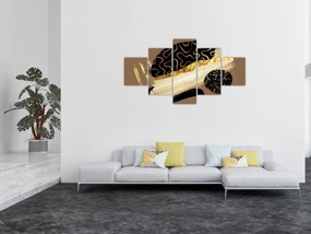 Obraz - Abstrakcja złotobrązowy N⁰3 (125x70 cm)