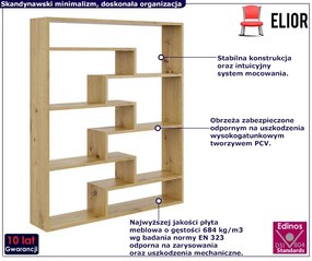 Skandynawski regał wiszący lub stojący w kolorze dąb artisan - Ovio