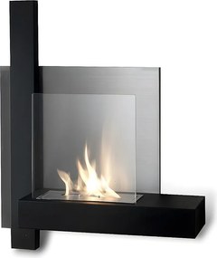 Chassis - Czarny metalowy biokominek ścienny