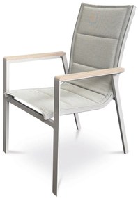 Autronic Krzesło ogrodowe, aluminium, tkanina,szare, AZ C-S1110 GREY