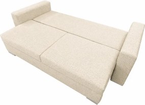 Sofa z Funkcją Spania DRAVOS Kremowa Boucle Japandi
