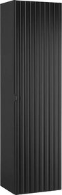 Ryflowana Szafka Łazienkowa Słupek Wysoki 1 Drzwi Czarny Mat Amy