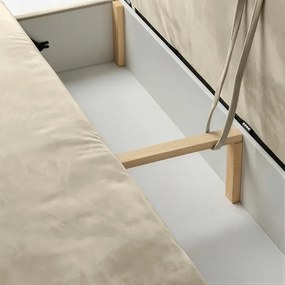 Sofa z Funkcją Spania ARVETO Kremowa Welurowa Nowoczesna