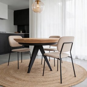 Okrągły rozkładany stół z dodatkowym blatem z blatem w dekorze dębu ø 120 cm Magnus – Windsor &amp; Co Sofas