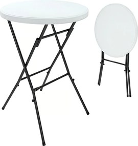 Stół imprezowy LYDA z plastiku, Ø72x110cm, biała Casaria