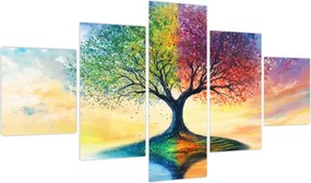 Obraz – Malowane drzewo czterech pór roku (125x70 cm)