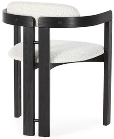 Białe/czarne tapicerowane fotele jadalniane zestaw z podłokietnikami 2 szt. Eiden – MOME