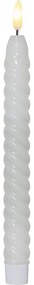 Zestaw 2 białych woskowych świec LED Star Trading Flamme Swirl Antique, wys. 25 cm