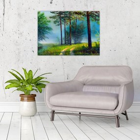 Obraz na szkle - Obraz olejny przedstawiający krajobraz (70x50 cm)