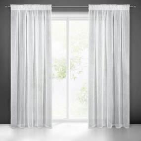 Firana gotowa z efektem deszczyku połyskująca nić biała 140x250 cm