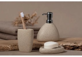 Beżowy ceramiczny kubek na szczoteczki do zębów Wenko Pion